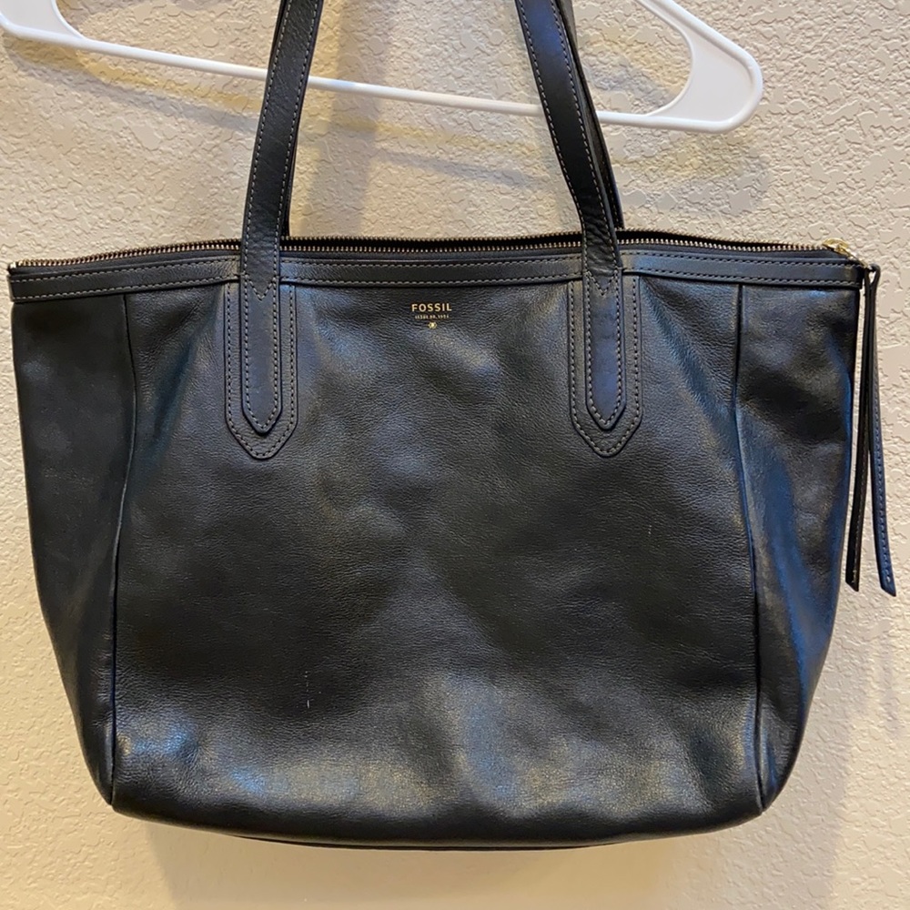 Fossil Sydney Shopper Black Shoulder Tote